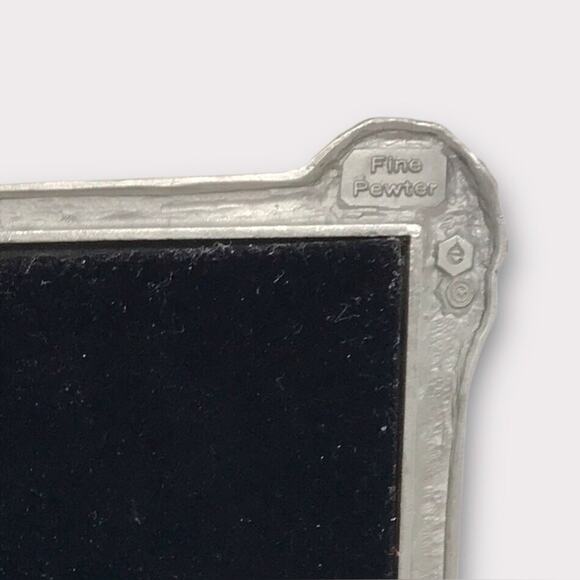 Art Nouveau Pewter Silver Picture Frame Fairy Lady by the Lake & Flowers - Picture 5 of 7